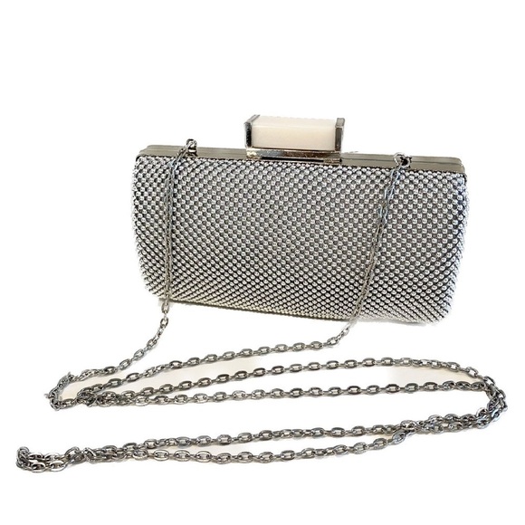 Jessica McClintock Silver Clutch Bag - Picture 2 of 11